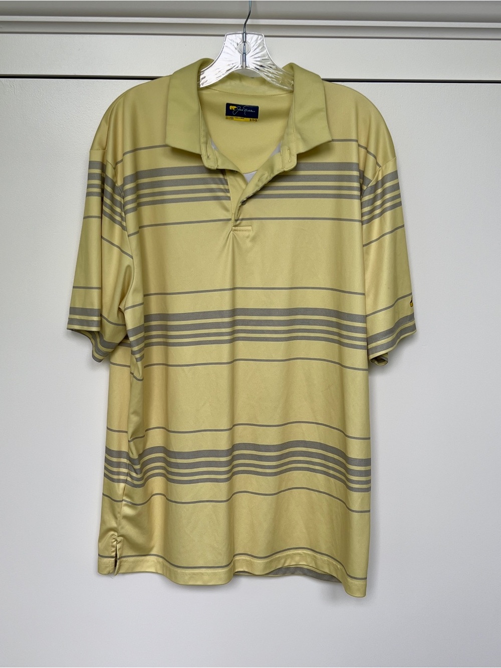 Jack Nicklaus Yellow Striped Polo Shirt - Men’s Golf Polo